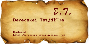 Derecskei Tatjána névjegykártya